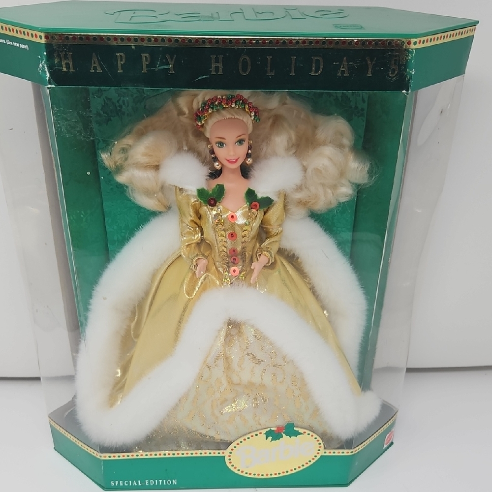 Barbie Holiday Edition in Gold and White Gown Vintage 1994